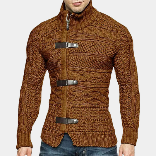 Eddy | Pull zippé en maille torsadée pour homme - Image 1