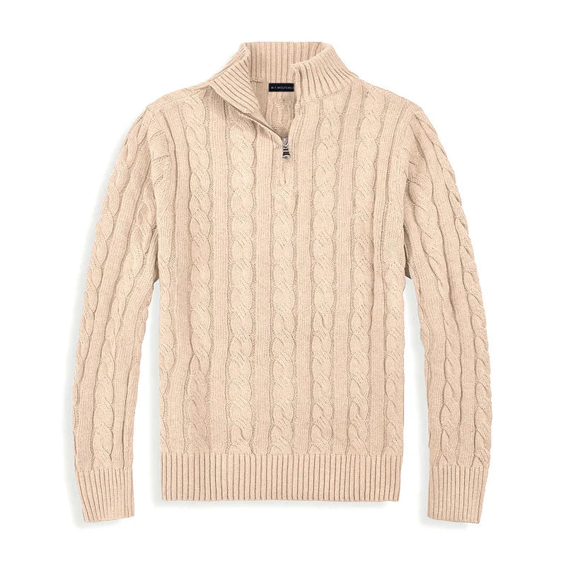 Franck | Pull Homme Maille Côtelée à Fermeture Éclair 1/4 - Image 10