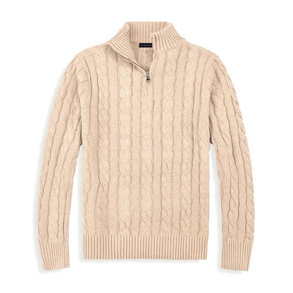 Franck | Pull Homme Maille Côtelée à Fermeture Éclair 1/4 - Image 10