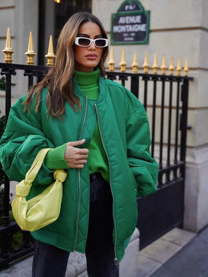 Clarisse | Veste Bomber Zippée Oversize Femme - Image 4
