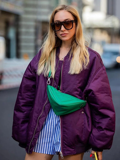 Clarisse | Veste Bomber Zippée Oversize Femme - Image 5