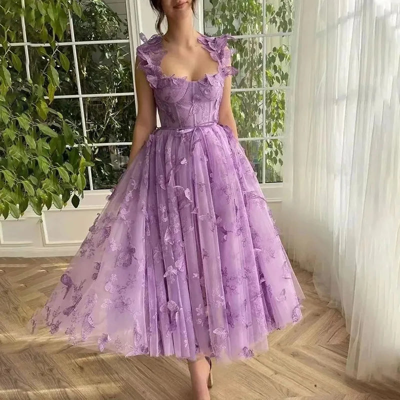 Myriam | Robe longue élégante en tulle à volants pour toutes les occasions - Image 3