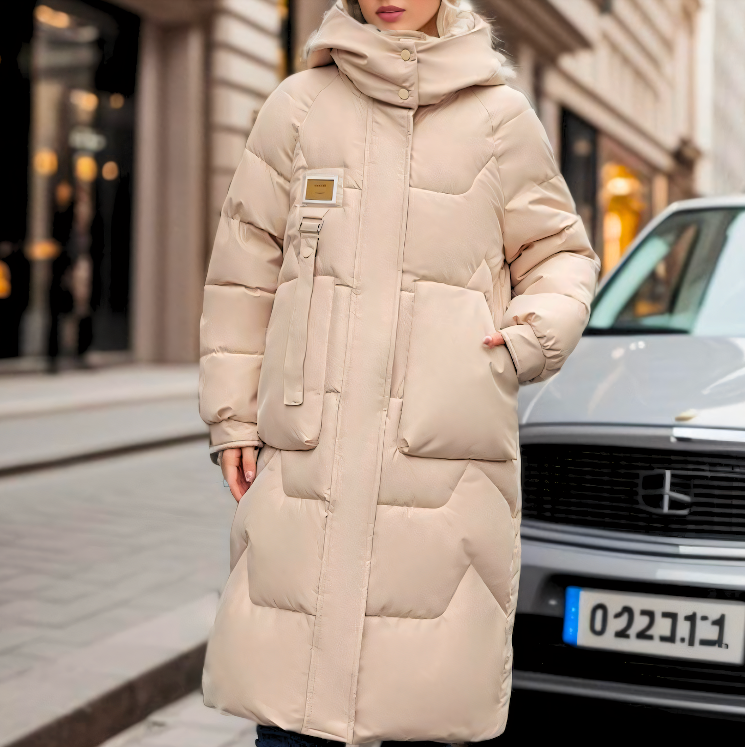 Katell | Manteau long matelassé à capuche pour femme - Image 2