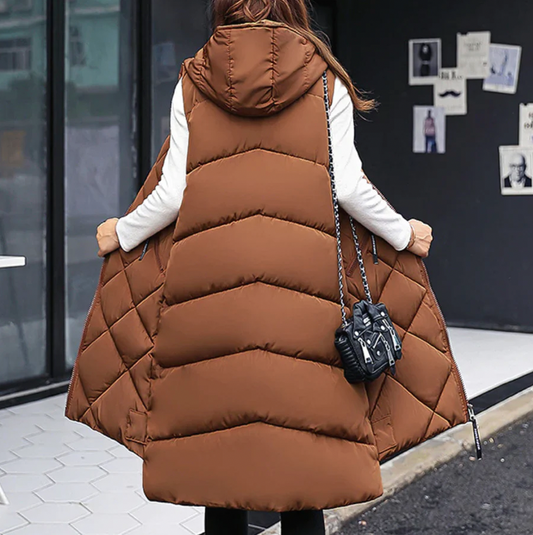 Manelle | Veste longue matelassée à capuche pour femme - Image 2
