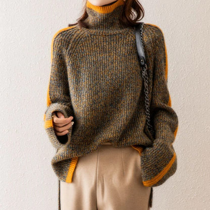Valérie | Pull rayé à col roulé pour femme - Image 4