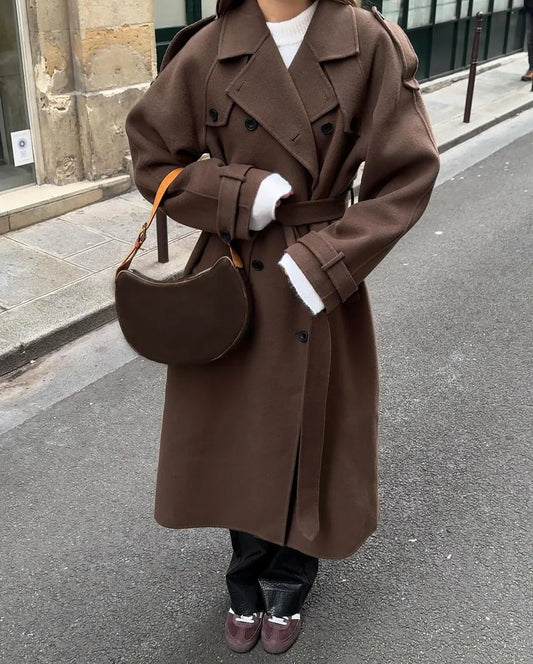 Safa | Manteau croisé ceinturé pour femme - Image 1