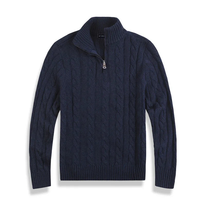 Franck | Pull Homme Maille Côtelée à Fermeture Éclair 1/4 - Image 8