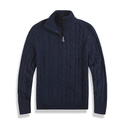 Franck | Pull Homme Maille Côtelée à Fermeture Éclair 1/4 - Image 8