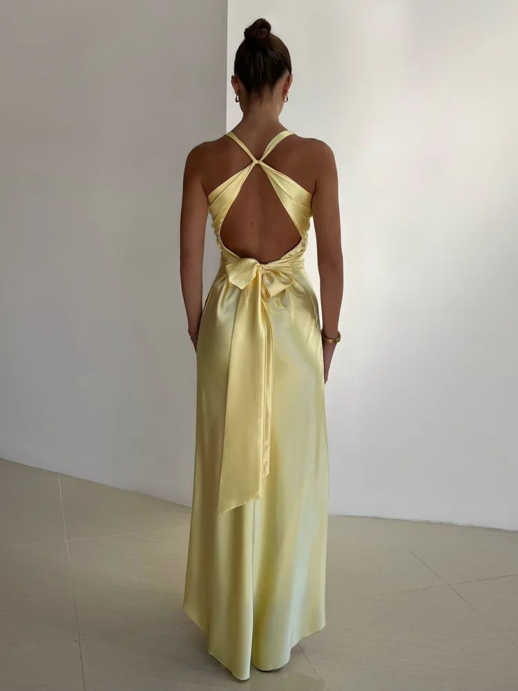 Apolline | Elégante robe A-Line V-Neck Maxi sans manches - Image 2