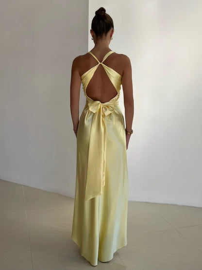 Apolline | Elégante robe A-Line V-Neck Maxi sans manches - Image 2