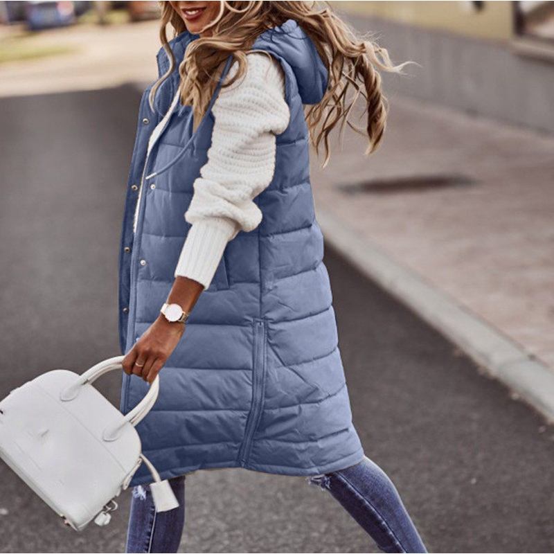 Samantha | Veste longue matelassée à capuche pour femme - Image 7