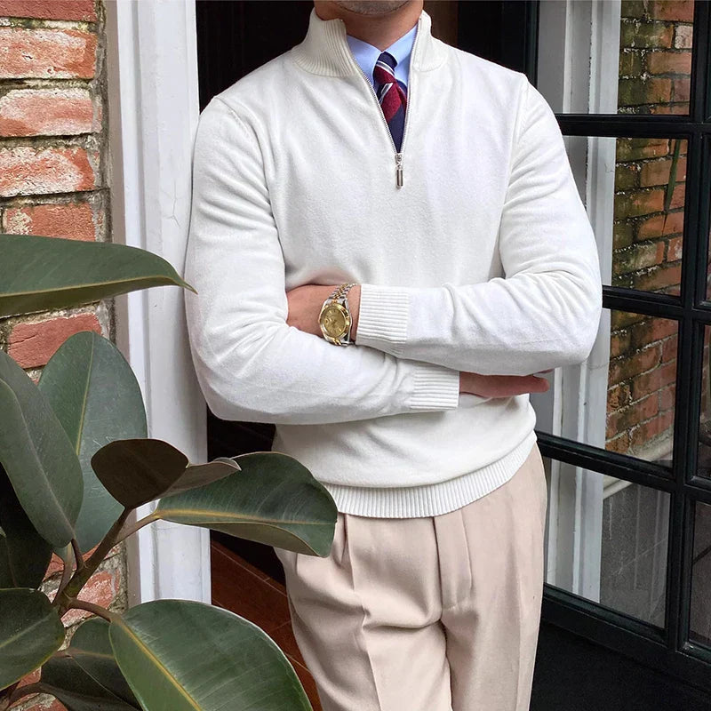 Erwan | Pull Homme Col Montant Zippé au Quart - Image 5