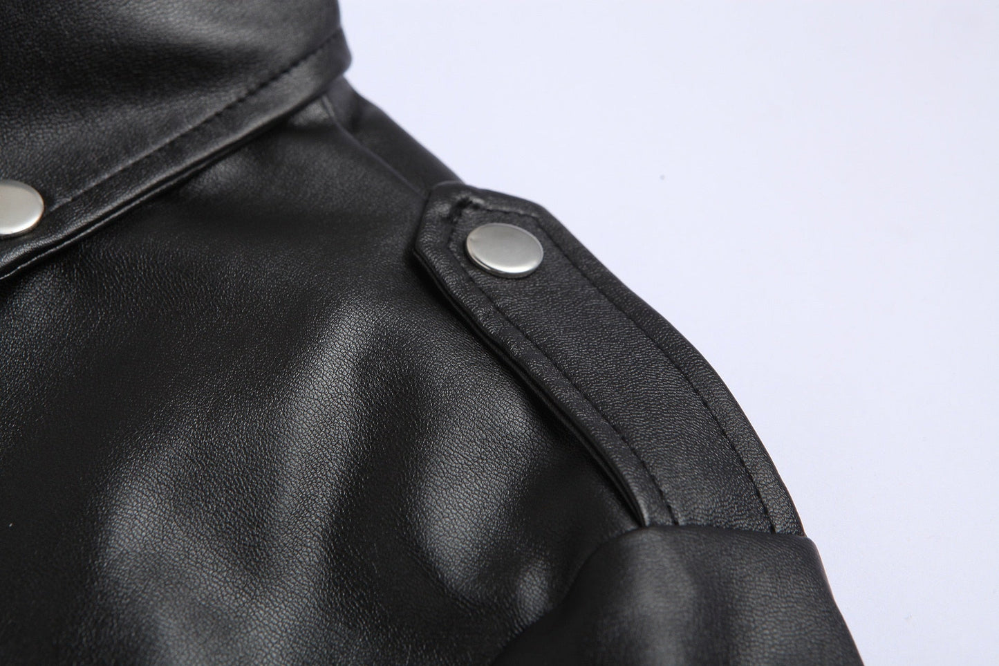 Lazaro | Veste de moto en cuir slim fit pour homme - Image 2