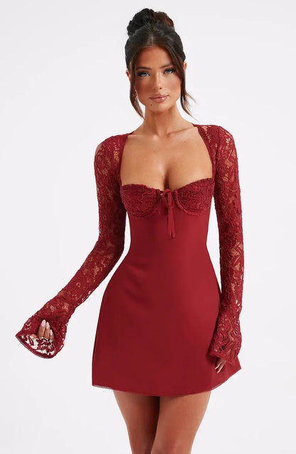 Carmel | Robe Mini Trapèze à Manches en Dentelle pour Femme - Image 6