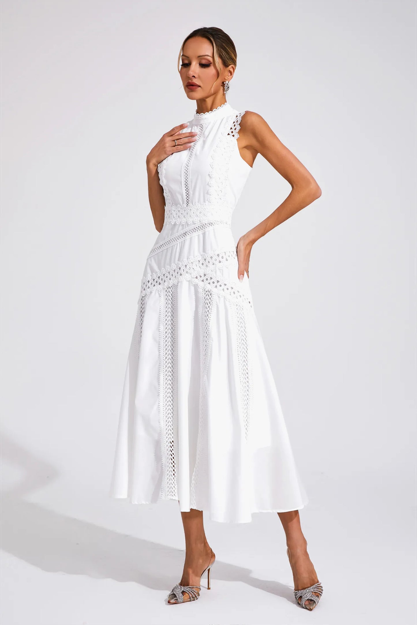 Lysa | Robe midi élégante en dentelle pour les occasions spéciales - Image 15
