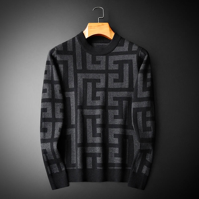 Ethan | Pull Homme Col Rond Motif Géométrique - Image 4