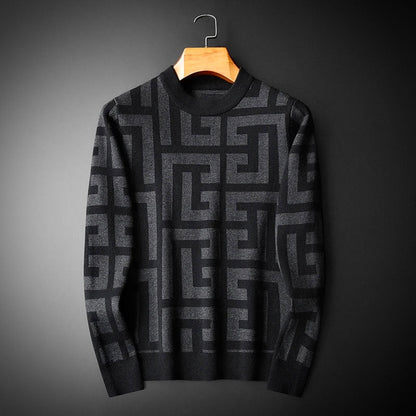 Ethan | Pull Homme Col Rond Motif Géométrique - Image 4