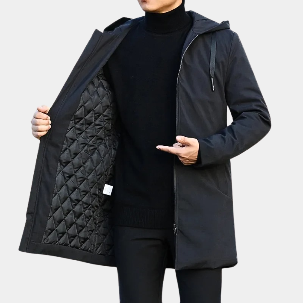 Yves | Manteau Homme à Capuche Zippé - Image 1