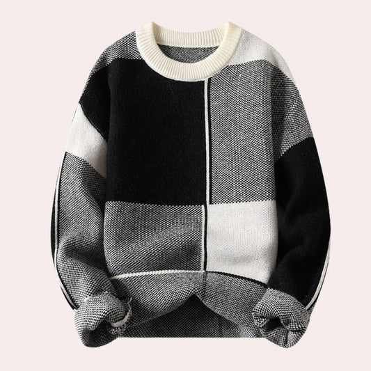 Matéo | Pull Homme Col Rond à Blocs de Couleurs - Image 1