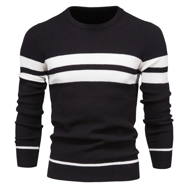 Cyril | Pull rayé à col rond pour homme - Image 6