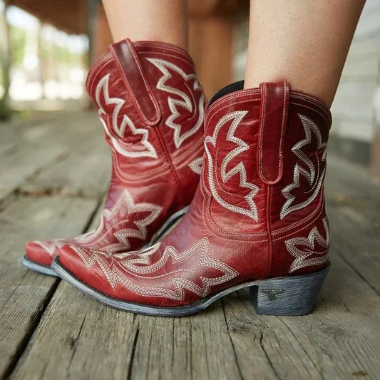 Manon | Bottes de Cowboy Cheville Brodé Femme - Image 2