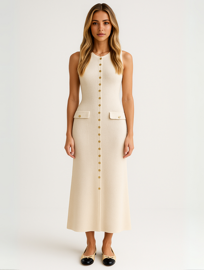 Élodie | Robe midi boutonnée élégante - Image 6