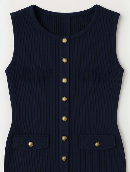 Élodie | Robe midi boutonnée élégante - Image 3