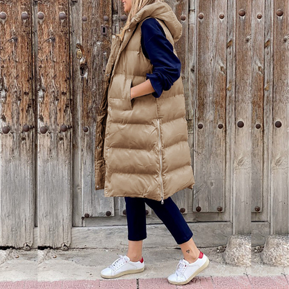 Édith | Veste Longue Sans Manches Matelassée pour Femme - Image 4