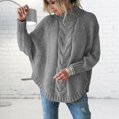 Mae | Pull Femme Oversize Col Roulé en Tricot Côtelé - Image 4