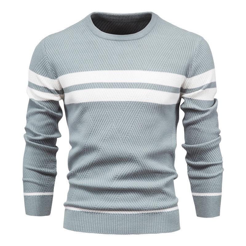 Cyril | Pull rayé à col rond pour homme - Image 2