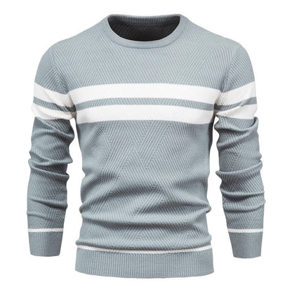 Cyril | Pull rayé à col rond pour homme - Image 2