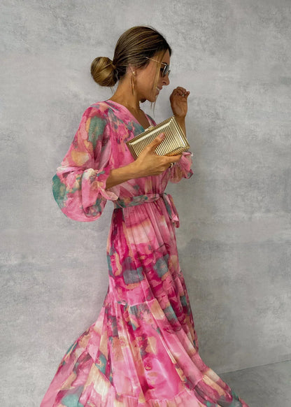 Sandra | Robe de printemps rose élégante pour toutes les occasions - Image 2