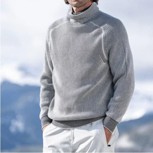 Robin | Pull à col roulé côtelé pour homme - Image 1