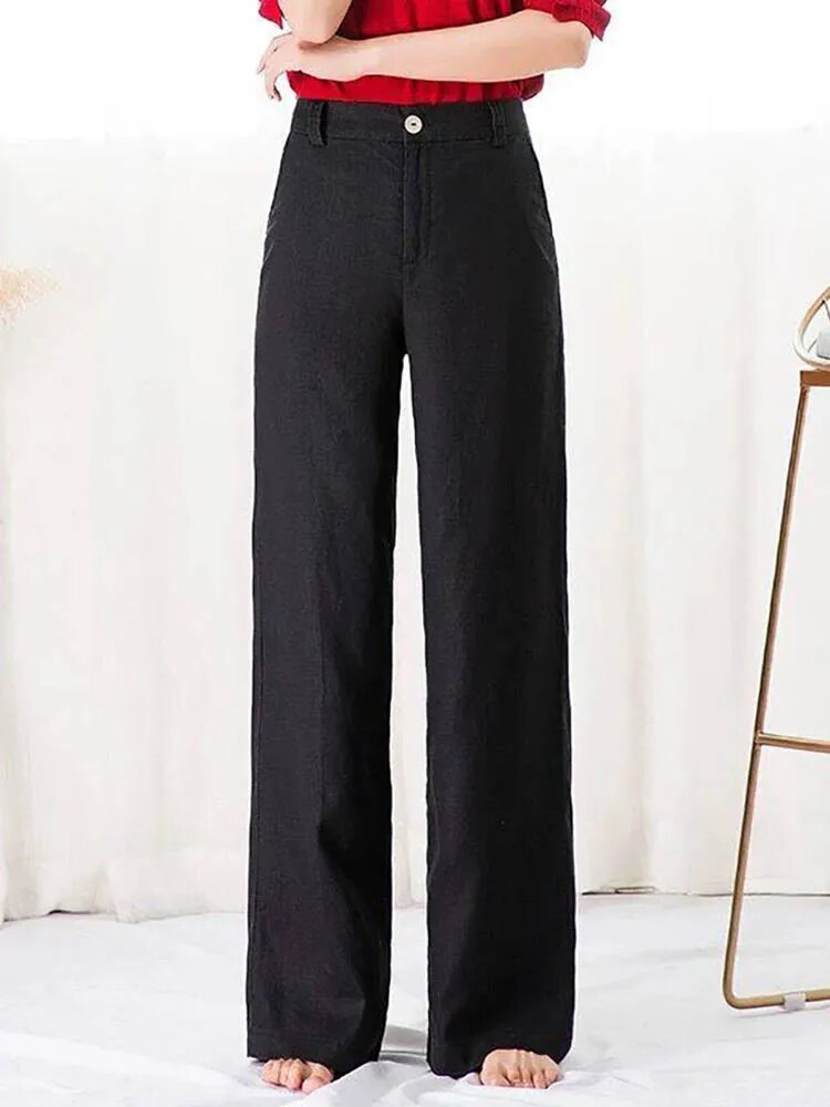 Clarisse | Pantalon de lin élégant et léger à taille haute pour femmes - Image 3