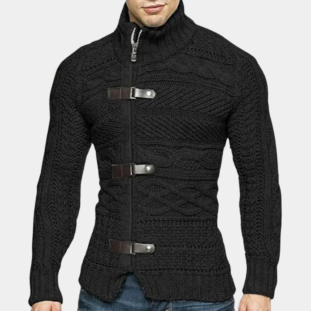 Eddy | Pull zippé en maille torsadée pour homme - Image 2