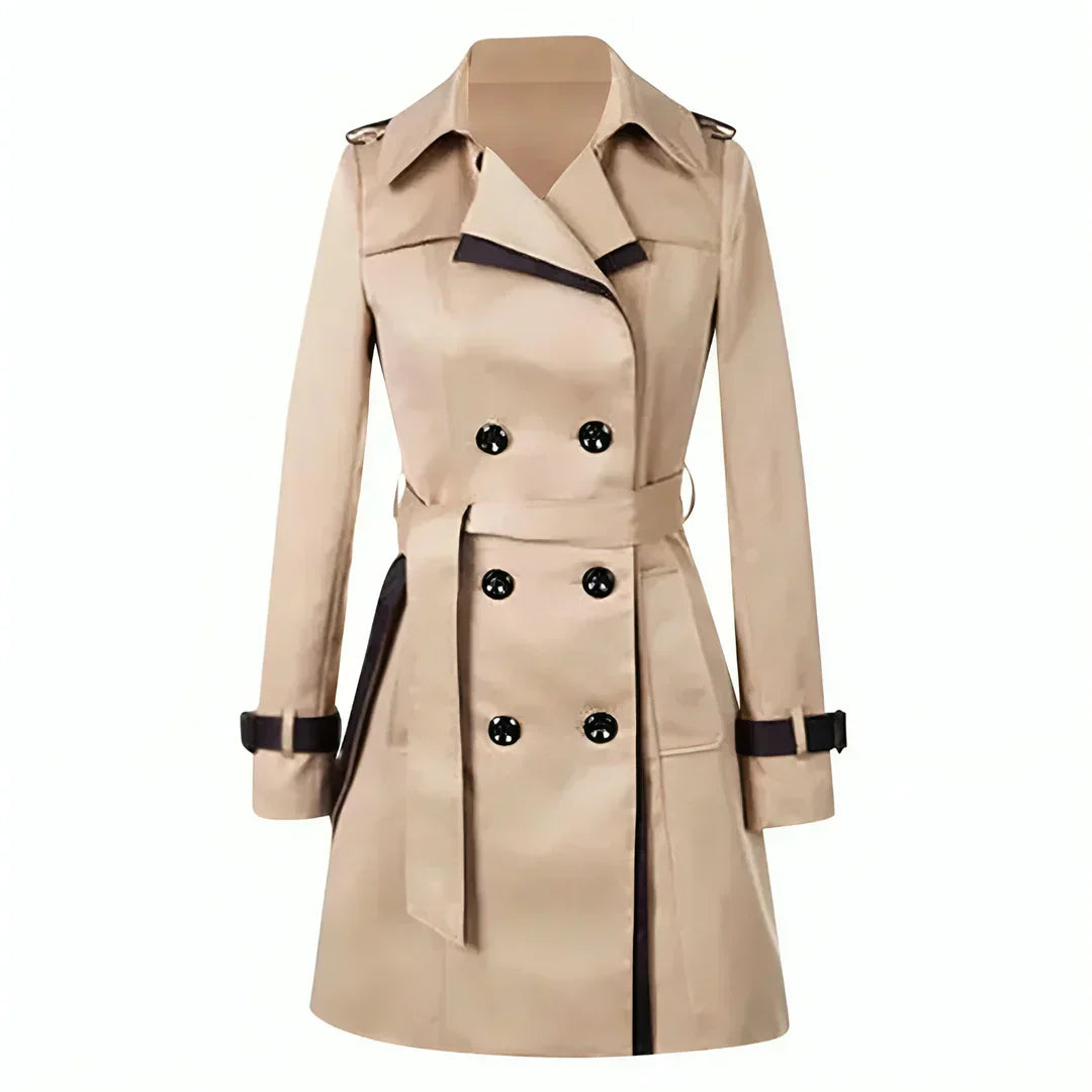 Karine | Trench-coat croisé ceinturé pour femme - Image 1