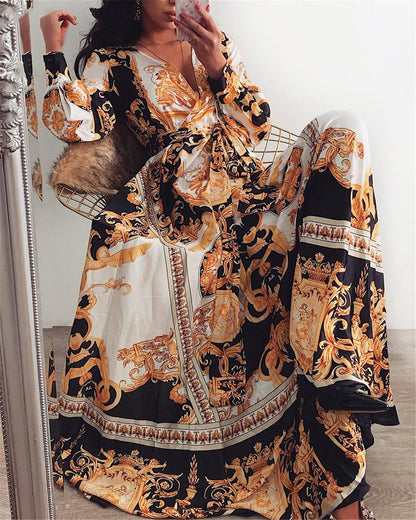 Lina | Robe longue chic à imprimé bohème pour femmes - Image 11