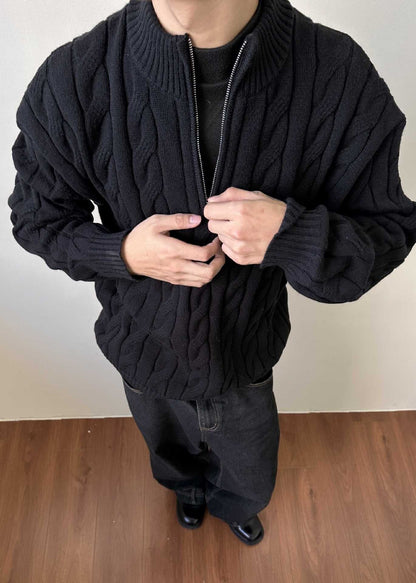Ziyad | Pull Homme Maille Côtelée à Col Zippé - Image 5