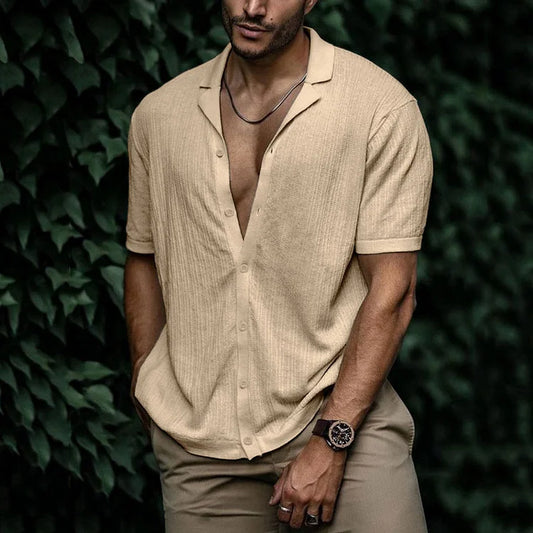 Lambert | Chemise d'été en lin pour hommes avec fermeture à boutons - Image 2