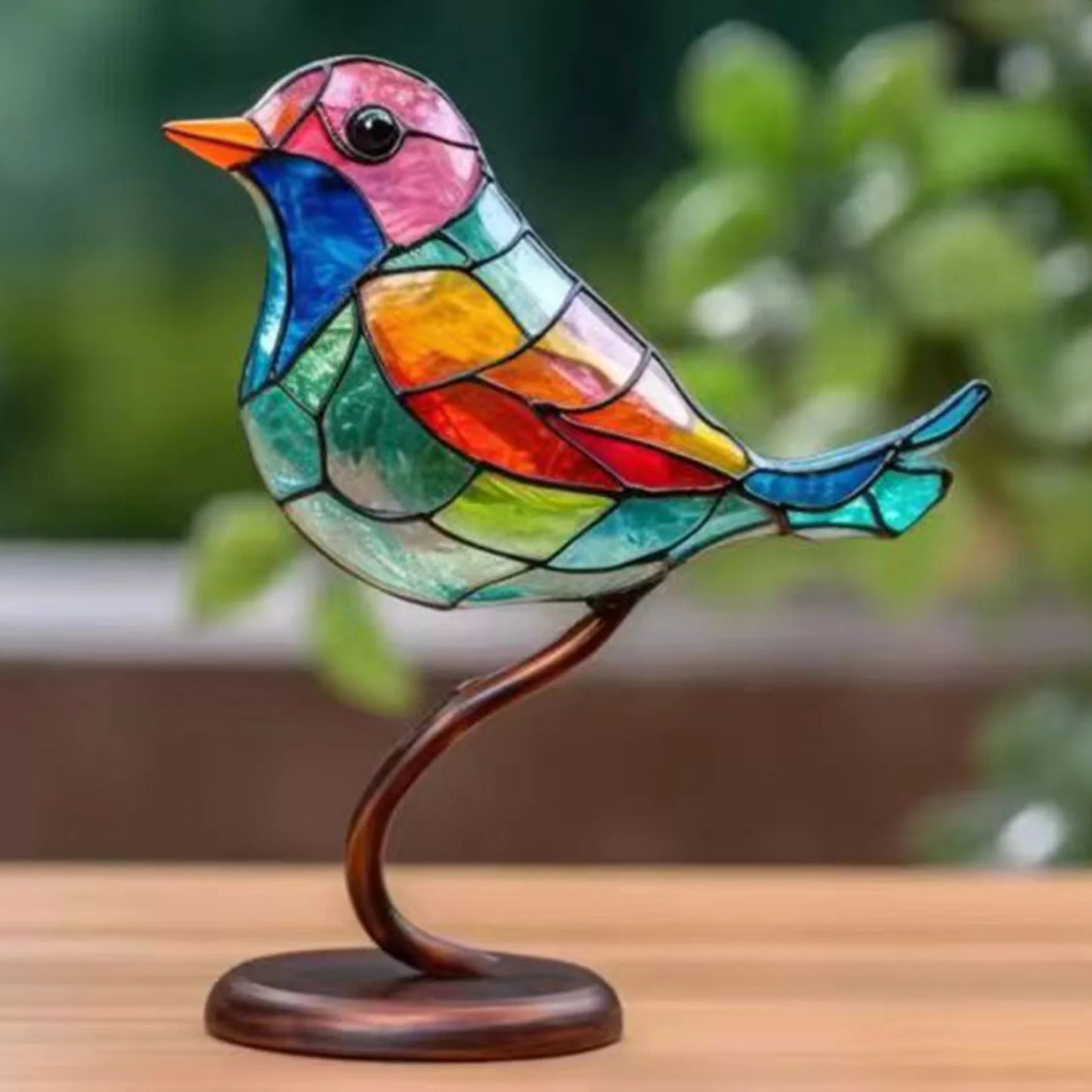 Acrylfugle på Gren Skulptur – Elegant Kunstnerisk Hjem Deko