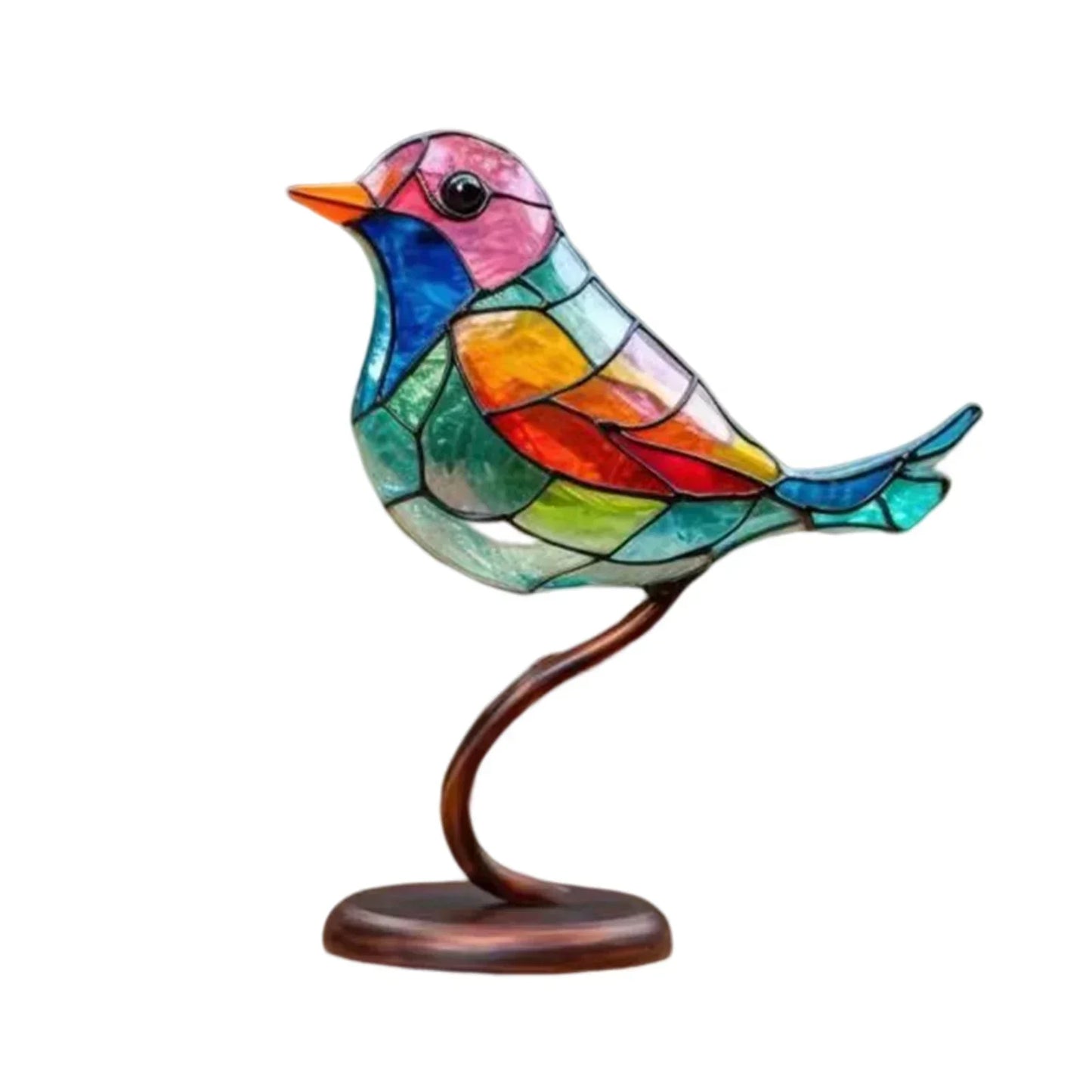 Acrylfugle på Gren Skulptur – Elegant Kunstnerisk Hjem Deko