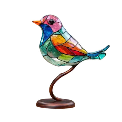 Acrylfugle på Gren Skulptur – Elegant Kunstnerisk Hjem Deko