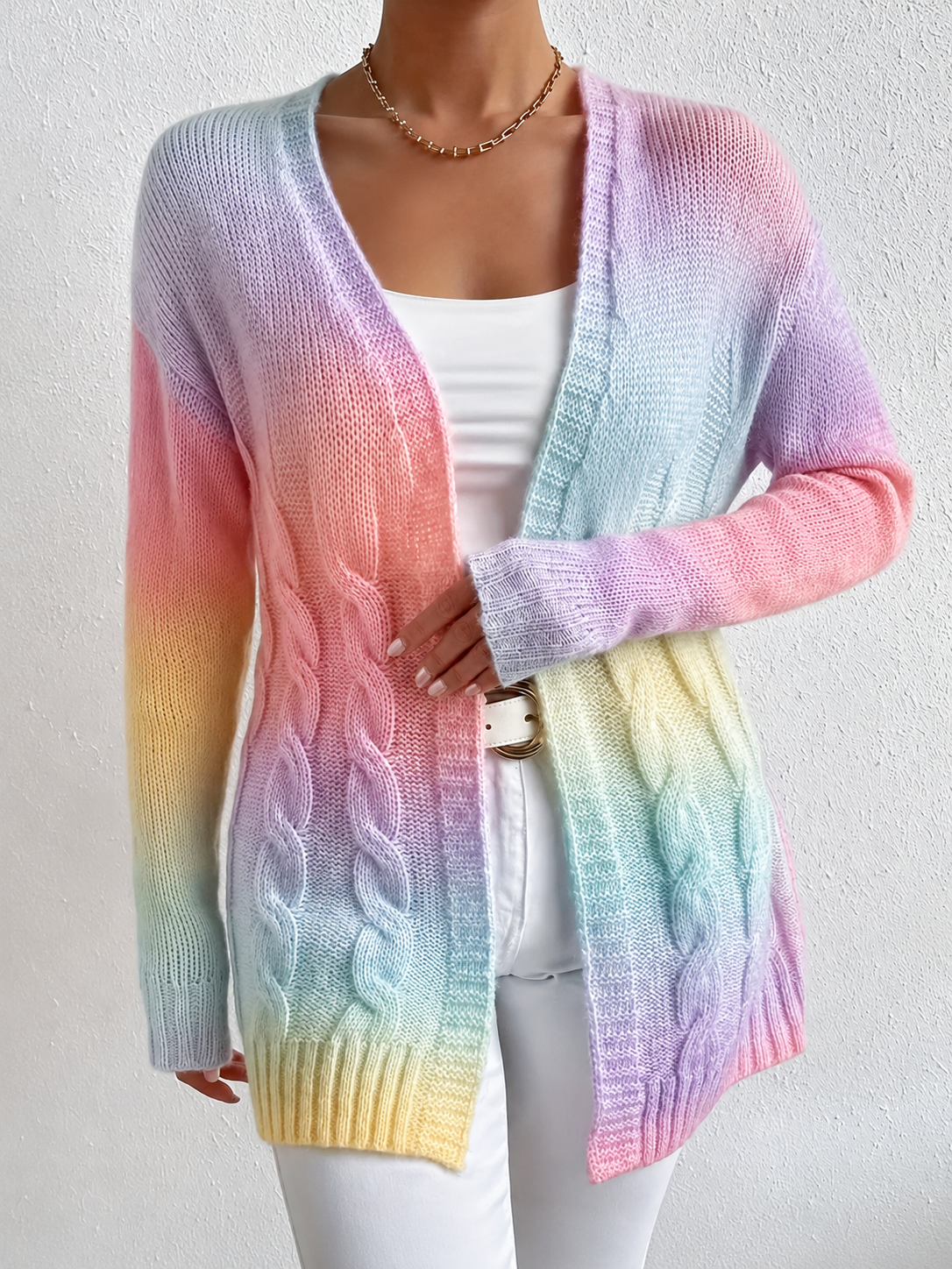 Agnes | Dame Kabelstrikket Åben Cardigan - Image 1