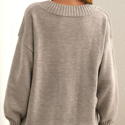 Lila | Pull ample à col en V pour femme - Image 4