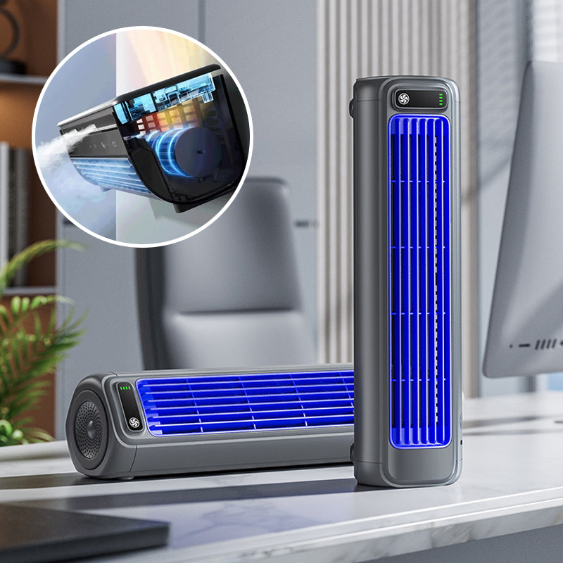 AirWave – Bærbar Genopladelig Aircondition med 12 Timers Batterilevetid