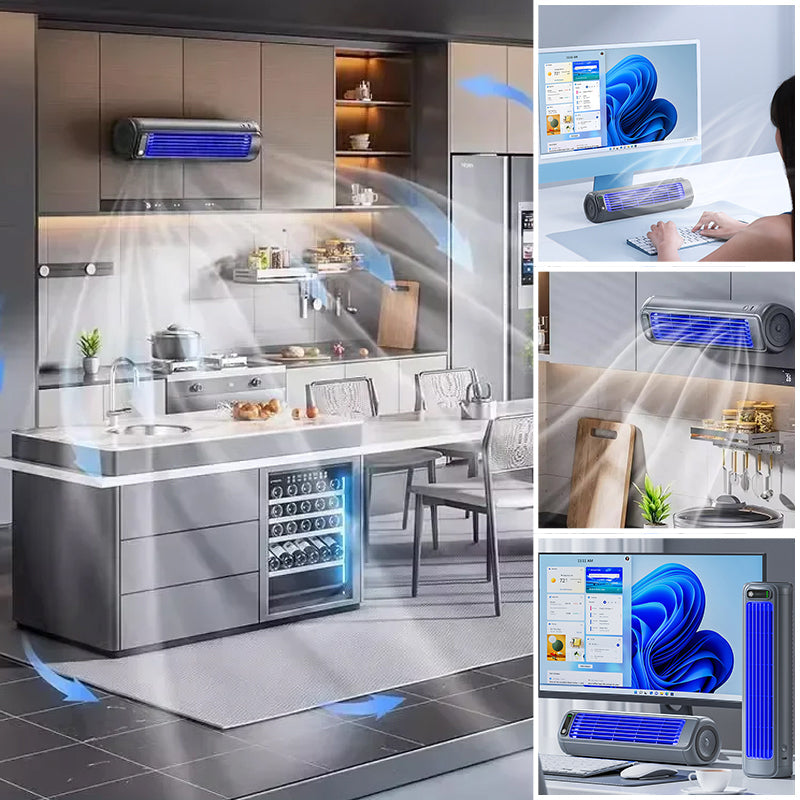 AirWave – Bærbar Genopladelig Aircondition med 12 Timers Batterilevetid