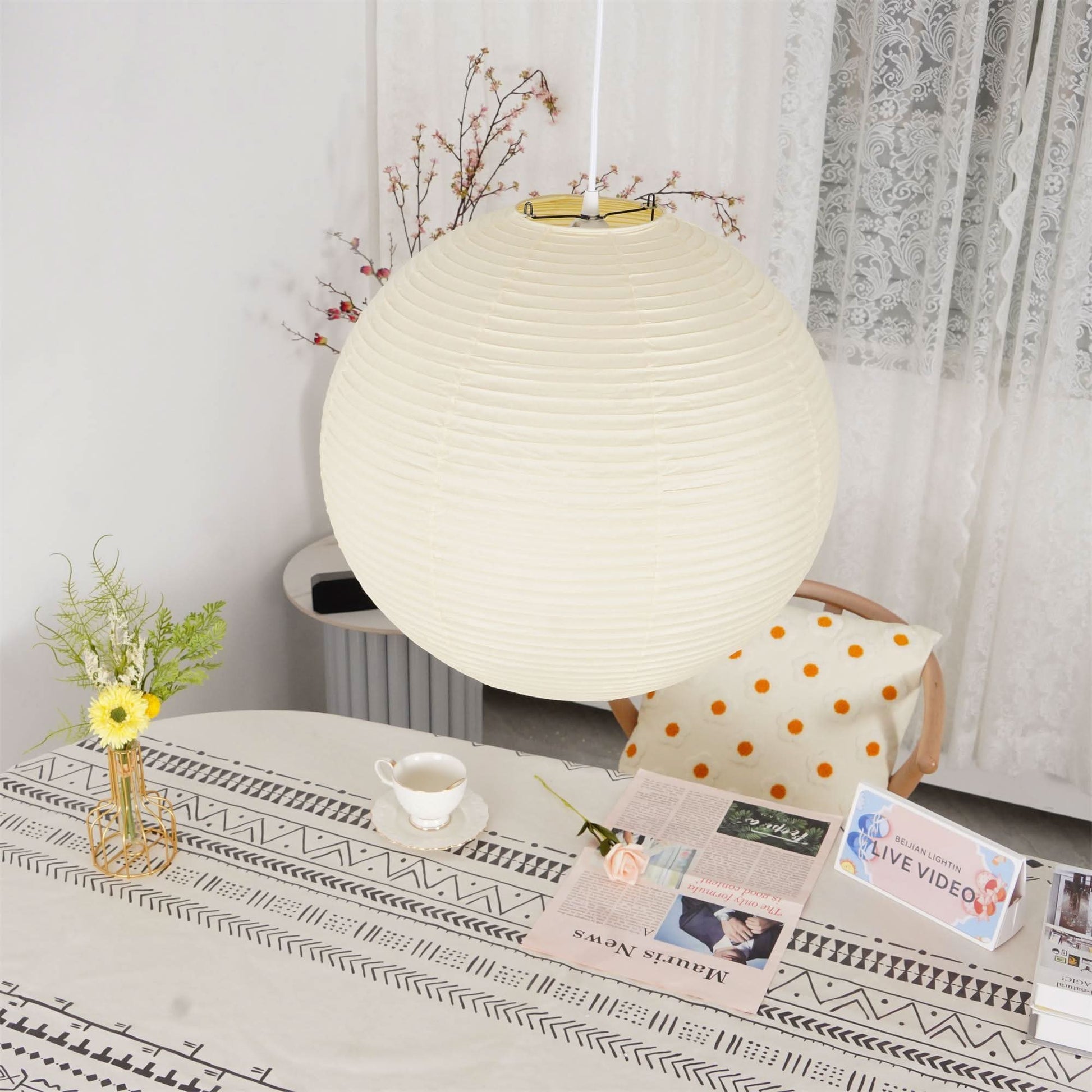 Akari A Serie Japansk Papir Pendel Lys