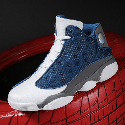 Åndbare high-top basketball-sneakers til mænd med stødabsorbering og skridsikker gummisål