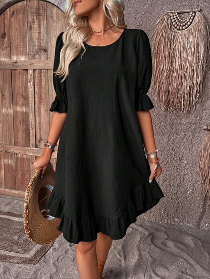 Image of Anita | Dame Flæse A-Linje Mini Kjole
