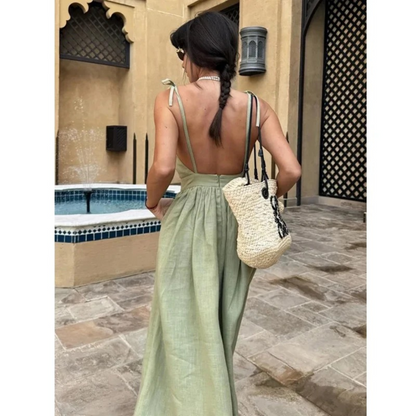 Image of Anna | Dame Spaghetti Strop A-Linje Maxi Kjole